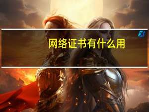 网络证书有什么用