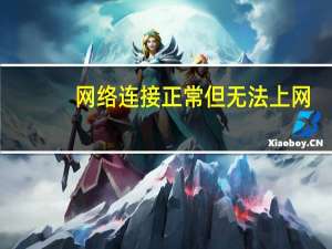 网络连接正常但无法上网（网络连接）