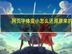 网页字体变小怎么还原原来的（网页字体变小）