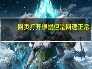 网页打开很慢但是网速正常（网页打开很慢）