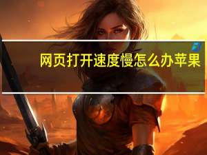网页打开速度慢怎么办苹果（网页打开速度慢怎么办）