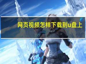 网页视频怎样下载到u盘上（怎么下载网页上的视频到u盘）