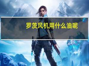 罗茨风机用什么油呢