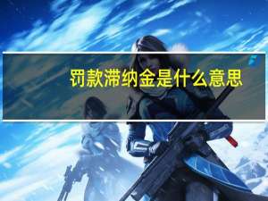 罚款滞纳金是什么意思