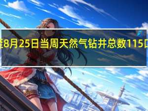 美国至8月25日当周天然气钻井总数 115口前值117口