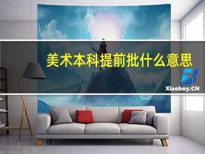 美术本科提前批什么意思