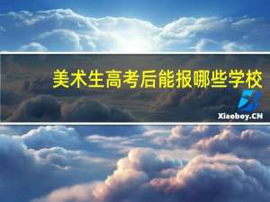 美术生高考后能报哪些学校