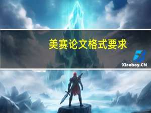 美赛论文格式要求
