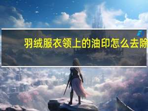 羽绒服衣领上的油印怎么去除