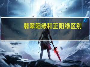 翡翠阳绿和正阳绿区别