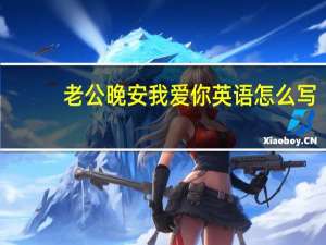 老公晚安我爱你英语怎么写