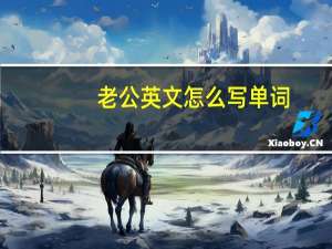老公英文怎么写单词