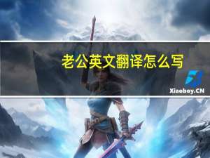 老公英文翻译怎么写