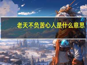 老天不负苦心人是什么意思