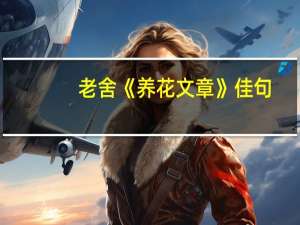 老舍《养花文章》佳句