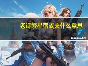 老诗繁星宿故关什么意思