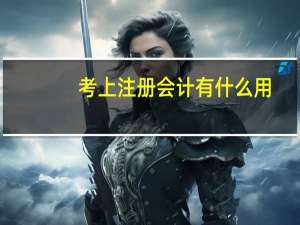 考上注册会计有什么用