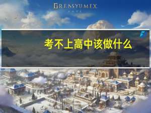 考不上高中该做什么