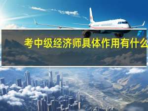 考中级经济师具体作用有什么
