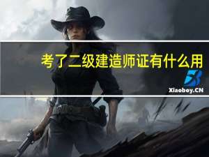 考了二级建造师证有什么用