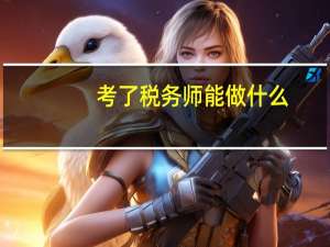 考了税务师能做什么
