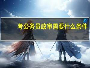 考公务员政审需要什么条件