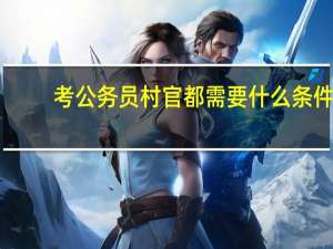 考公务员村官都需要什么条件
