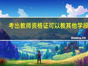 考出教师资格证可以教其他学段吗