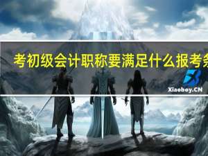 考初级会计职称要满足什么报考条件