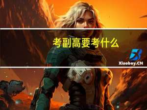 考副高要考什么