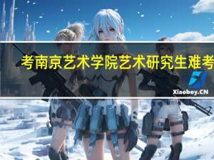 考南京艺术学院艺术研究生难考吗