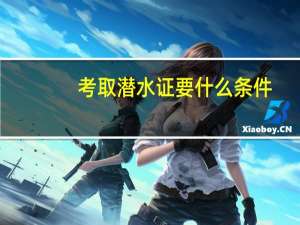 考取潜水证要什么条件