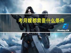 考月嫂都需要什么条件