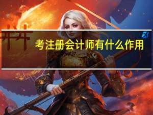 考注册会计师有什么作用