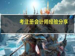 考注册会计师经验分享