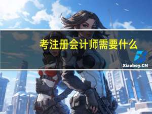 考注册会计师需要什么