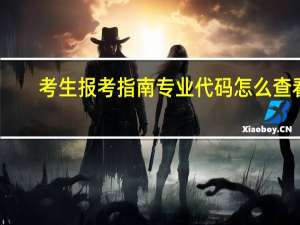 考生报考指南专业代码怎么查看