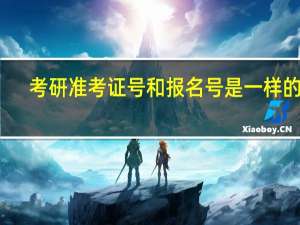 考研准考证号和报名号是一样的吗