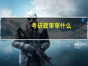 考研政审审什么