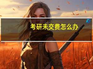 考研未交费怎么办