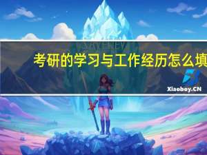 考研的学习与工作经历怎么填
