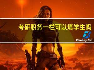 考研职务一栏可以填学生吗