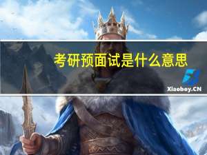 考研预面试是什么意思