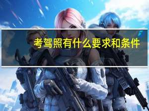 考驾照有什么要求和条件