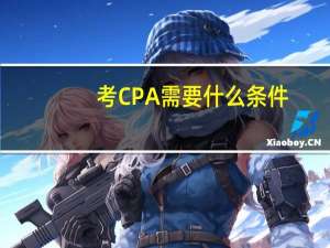 考CPA需要什么条件