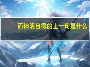 而神明自得的上一句是什么
