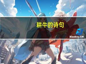 耕牛的诗句