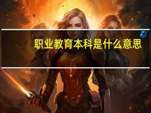 职业教育本科是什么意思
