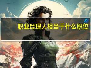 职业经理人相当于什么职位
