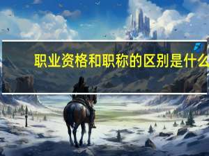职业资格和职称的区别是什么